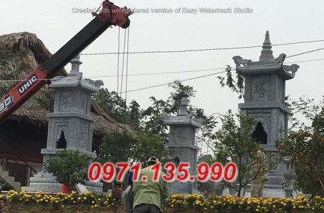 Báo giá mộ tháp, bảo tháp bằng đá khối xanh tự nhiên