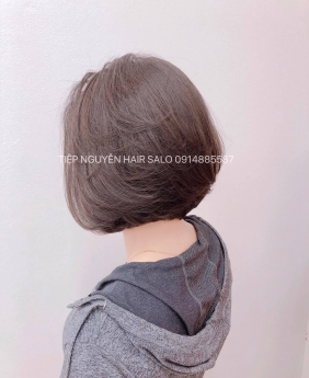 Tóc bob xoăn sóng, tóc tỉa layer ngang vai cho mái dài - Tiệp Nguyễn Hair Salon