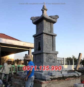 Báo giá mộ tháp, bảo tháp bằng đá khối xanh tự nhiên