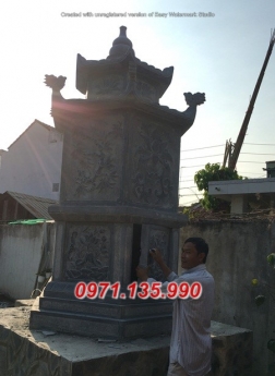 Báo giá mộ tháp, bảo tháp bằng đá khối xanh tự nhiên
