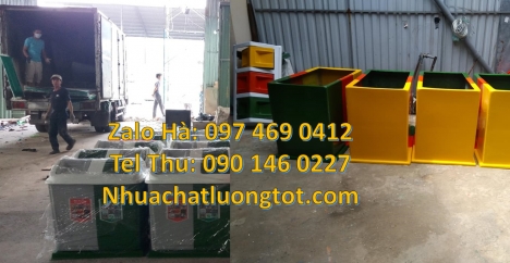 Thùng rác nhựa nắp lật bộ 3, thùng phân loại rác 2 ngăn, báo giá thùng rác nhựa, thùng phân loại rác