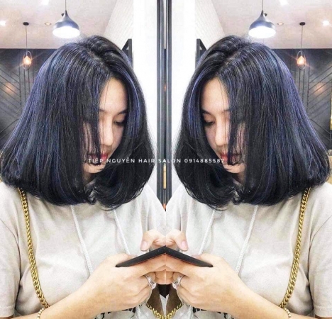 Tóc layer xoăn sóng nhẹ, tóc layer tỉa ngang vai mái bay - Tiệp Nguyễn Hải Salon