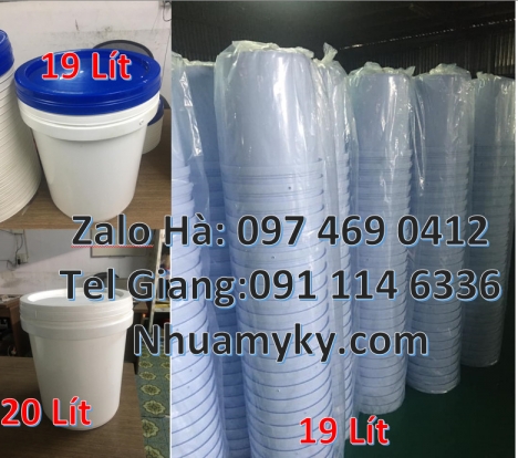 Vỏ thùng 5 lít quai nhựa, Vỏ thùng 5 lít quai sắt. Thùng đựng sơn nước 19 lít, xô nhựa 20 lí