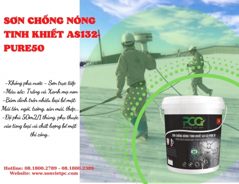 Sơn chống nóng tinh khiết AS132Peru50- Không pha nước-Sơn trực tiếp-Giảm nhiệt 26 độ C