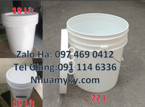 Vỏ thùng 5 lít quai nhựa, Vỏ thùng 5 lít quai sắt. Thùng đựng sơn nước 19 lít, xô nhựa 20 lí