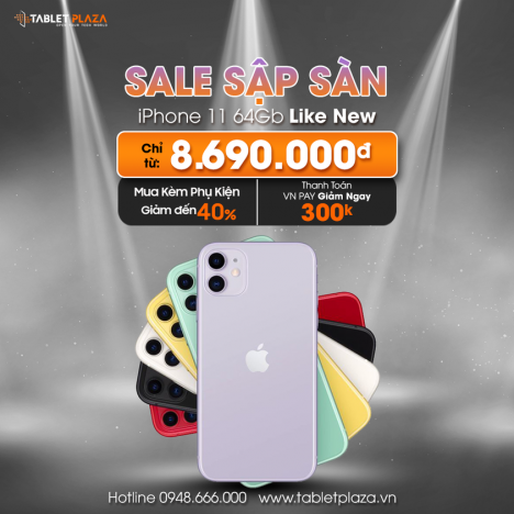 Iphone 11 giá giảm chạm sàn tại Tablet Plaza