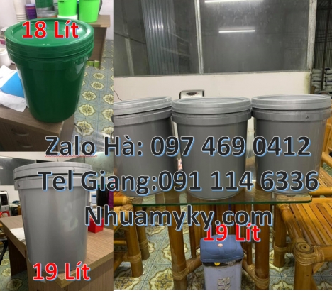 Vỏ thùng 5 lít quai nhựa, Vỏ thùng 5 lít quai sắt. Thùng đựng sơn nước 19 lít, xô nhựa 20 lí