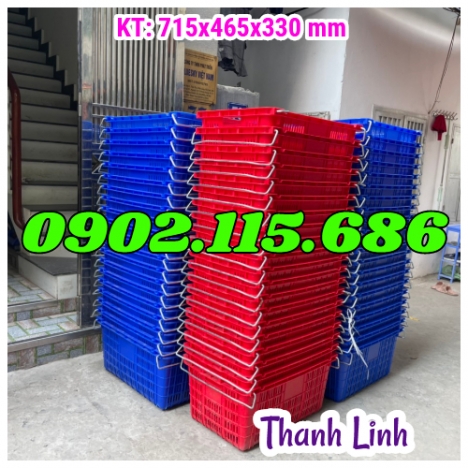 Sóng nhựa hở, sọt nhựa HS011, thùng nhựa rỗng quai sắt, sọt nhựa quai sắt, sọt nhựa đựng hàng may mặ