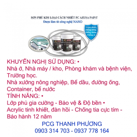 Sơn chống nóng tinh khiết AS132Peru50- Không pha nước-Sơn trực tiếp-Giảm nhiệt 26 độ C