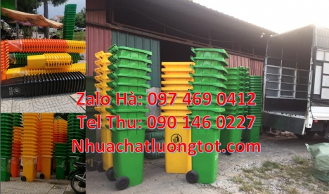 Thùng rác công cộng 240l, Thùng rác nhựa 120l 240 lít có bánh xe, Thùng 240l nắp hở, thùng rác, Thùn