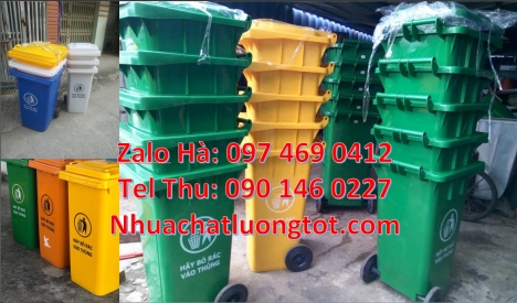 Thùng rác công cộng 240l, Thùng rác nhựa 120l 240 lít có bánh xe, Thùng 240l nắp hở, thùng rác, Thùn