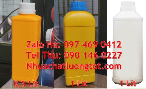 Chai 50nl nắp vặn, chai 500m chia vạch, Chai 30ml hdpe, chai 100ml đựng nông dược, Chai 500ml miệng