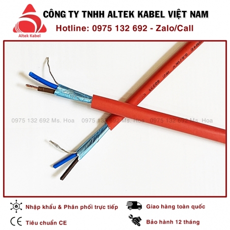 Cáp chống cháy 2x1.5 chống nhiễu 2C x 1.5mm2 Altek Kabel