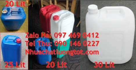 Can nhựa 30 lít đựng phân bón can dẹp 30 lít đựng thuốc thú y giá rẻ, can 20l dày xanh, can 25l xa