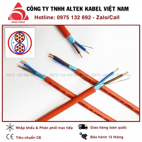 Cáp chống cháy 2x1.5 chống nhiễu 2C x 1.5mm2 Altek Kabel