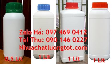 Chai 50nl nắp vặn, chai 500m chia vạch, Chai 30ml hdpe, chai 100ml đựng nông dược, Chai 500ml miệng