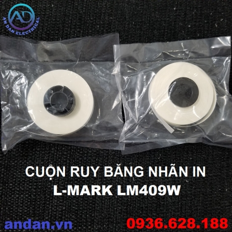 Băng nhãn in LM409W L-MARK dùng cho máy LK-320 màu Trắng 9mmx8m