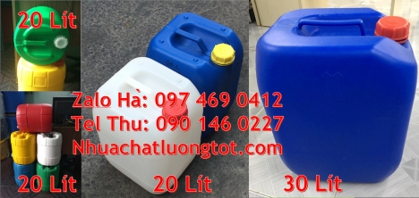 Can nhựa 30 lít đựng phân bón can dẹp 30 lít đựng thuốc thú y giá rẻ, can 20l dày xanh, can 25l xa