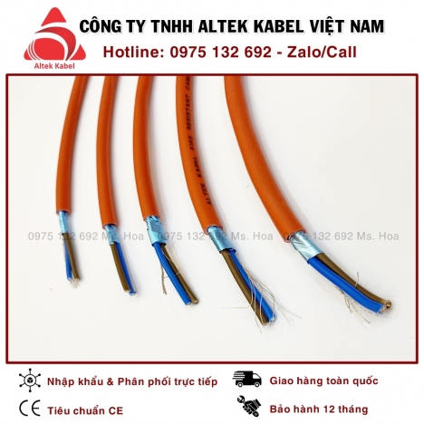 Cáp chống cháy 2x1.5 chống nhiễu 2C x 1.5mm2 Altek Kabel