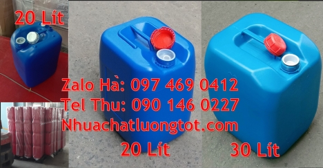 Can nhựa 30 lít đựng phân bón can dẹp 30 lít đựng thuốc thú y giá rẻ, can 20l dày xanh, can 25l xa