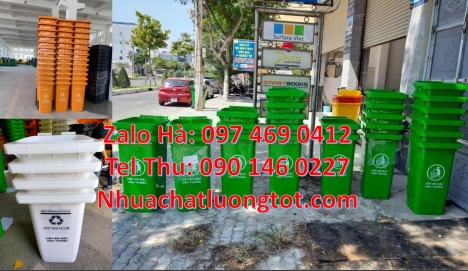 Thùng rác công cộng 240l, Thùng rác nhựa 120l 240 lít có bánh xe, Thùng 240l nắp hở, thùng rác, Thùn