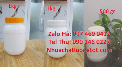 Hũ hóa chất. Lọ nhựa Hũ nhựa 1.5kg vuông, Hũ 1.2 lít, hũ 1kg vuông, Hũ vuông 0.5kg, Hũ đựng thuốc sâ