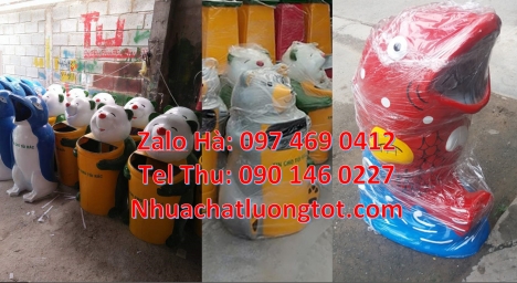 sọt rác cá heo, thùng rác hình con thú, thùng rác con vật, Thùng rác hình con thú, thùng rác nhựa