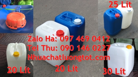 Can nhựa 30 lít đựng phân bón can dẹp 30 lít đựng thuốc thú y giá rẻ, can 20l dày xanh, can 25l xa