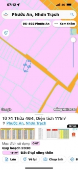 Bán Nền đất full thổ cư xã Phước An - Nhơn Trạch giá rẻ nhất