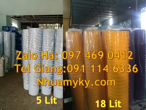 Xô nhựa đựng sơn 22 lít. Thùng sơn 5l quai nhựa, Xô nhựa 22 lít, thùng nhựa 19 l quai sắt Vỏ thù