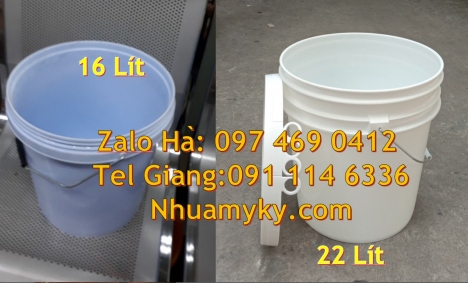 Xô nhựa đựng sơn 22 lít. Thùng sơn 5l quai nhựa, Xô nhựa 22 lít, thùng nhựa 19 l quai sắt Vỏ thù