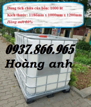 Bán bồn nhựa nuôi cá, bồn nhựa 1000l cũ, thùng nhựa 1000l vuông, thùng đựng hóa chất 1000l