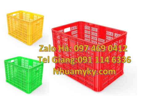 Sóng hở, Sóng bít 1T9, thùng nhựa công nghiệp Rổ nhựa đựng trái cây, Sóng nhựa hở 1T9, Thùng nhựa đ