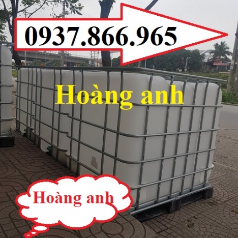 Bán bồn nhựa nuôi cá, bồn nhựa 1000l cũ, thùng nhựa 1000l vuông, thùng đựng hóa chất 1000l