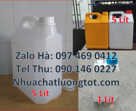 Can 1l vuông, Can 2l tròn, can 4l vòi nhấn đựng nước rửa chén, can 5l trong đựng dầu tràm, Can 10l d