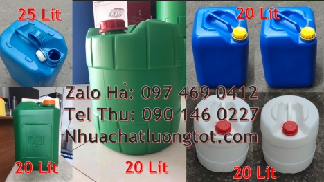 can hdpe 25 lít đựng dầu nhớt, can dẹp 30 lít đựng thuốc thú y giá rẻ, can 20l dày trắng, can 25l