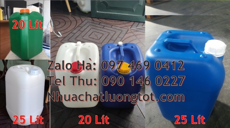 can hdpe 25 lít đựng dầu nhớt, can dẹp 30 lít đựng thuốc thú y giá rẻ, can 20l dày trắng, can 25l