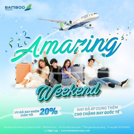 Bamboo giảm 20% giá vé Nội địa & Quốc tế
