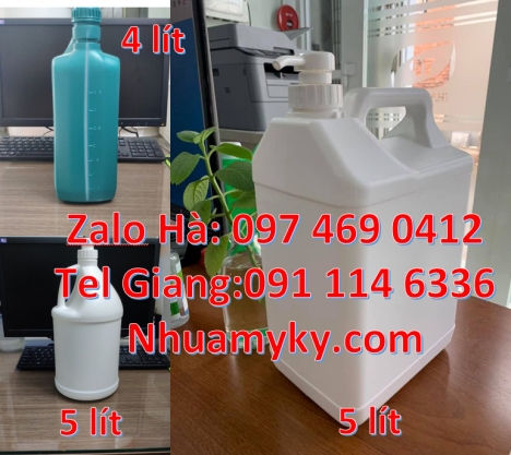 can 5l trong đựng dầu tràm, Can 10l dẹp, Can nhựa 10 lít đựng dung môi, Can 1 l hdpe đựng hóa chất.