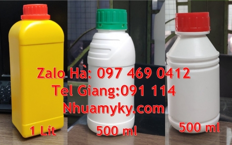 Chai nhựa 30ml đựng thuốc tây, Chai nhựa 1l đựng mật ong, Chai 100ml màu trong,  Chai nhựa vuông 500