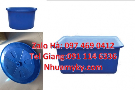 thùng nhựa vuông 750 lít, thùng nhựa chữ nhật giá rẻ, Thùng nhựa dung tích lớn, thùng nuôi cá, th