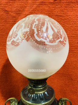 Đèn dầu Pháp cổ sứ đồng