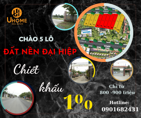 ĐẤU GIÁ 5 LÔ ĐẤT NỀN TRUNG TÂM ĐẠI HIỆP