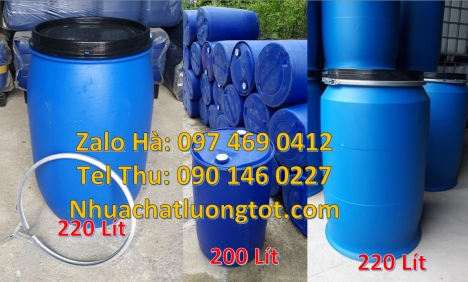 Thùng phi 120 lít mới 100%, Thùng phi Phuy nhựa giá rẻ, Thùng phuy nhựa 150 lít nắp mở, Thùng phuy n