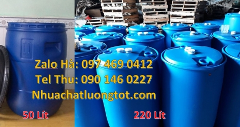 Thùng phi 120 lít mới 100%, Thùng phi Phuy nhựa giá rẻ, Thùng phuy nhựa 150 lít nắp mở, Thùng phuy n
