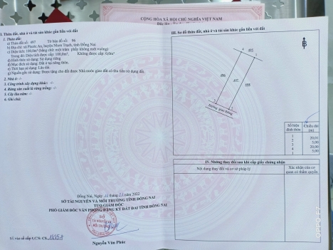 Cần Bán Gấp Nền Đất Full Thổ Cư H. Nhơn Trạch - Giảm Ngay 100Tr