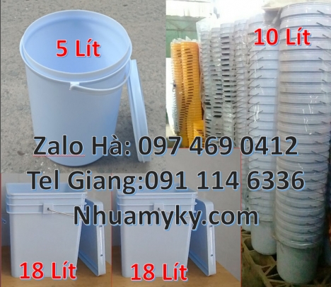 Vỏ thùng nhựa 18 lít, Xô nhựa 18 lít nắp chiết rót, Vỏ thùng đựng sơn 19 lít, Vỏ thùn