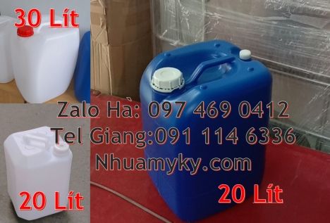 can 20l vuông xanh, can 25l xanh, Bán Can 20 lít đựng hóa chất, can 20l giá rẻ, can 25l trắng, ca