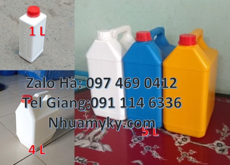 can nhựa 1L 2L đựng dung môi, Can nhựa 5l vuông đựng phân bón. Can 10l 20l đựng axit. Can nhựa, thùn