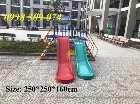 Cầu trượt 2 máng song song dành cho bé